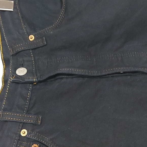 Levis 501 Black Button Fly Distressed Cut Offs - Picture 6 of 16